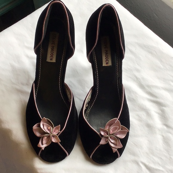 Steve Madden Velvet peep toe heels - Picture 5 of 10